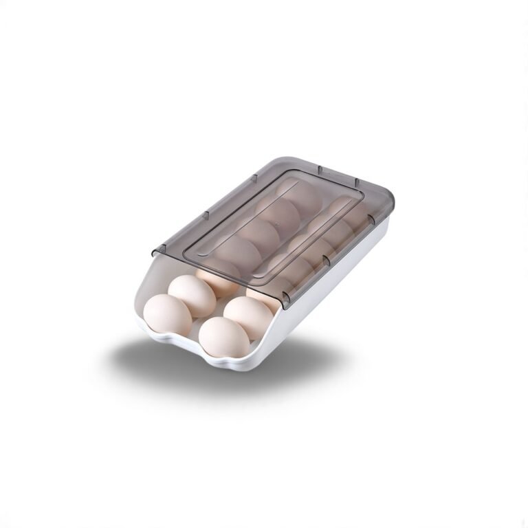 Refrigerator Egg Storage Container with Rolling Dispenser